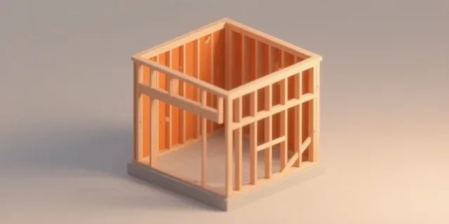 Ahşap Karkas Duvar hesaplama aracı — izometrik 3D illüstrasyon