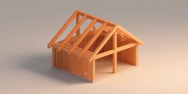 Beşik Çatı (İki Eğimli) hesaplama aracı — izometrik 3D illüstrasyon