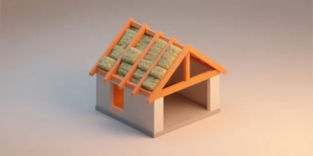 Çatı Yalıtımı hesaplama aracı — izometrik 3D illüstrasyon
