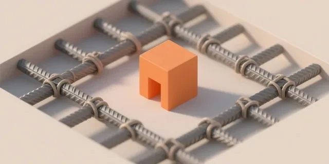 Demir Donatı hesaplama aracı — izometrik 3D illüstrasyon