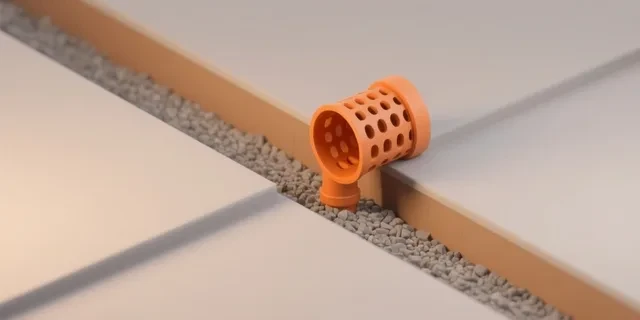 Drenaj Hattı ve Mıcır hesaplama aracı — izometrik 3D illüstrasyon