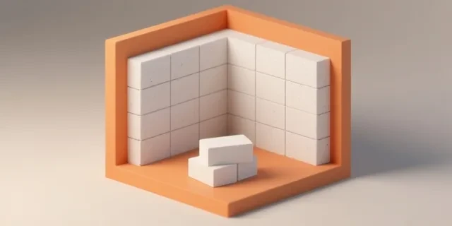 Gazbeton (Ytong) Duvar hesaplama aracı — izometrik 3D illüstrasyon