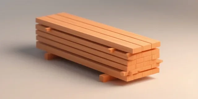 Kereste Hacmi (m³) hesaplama aracı — izometrik 3D illüstrasyon