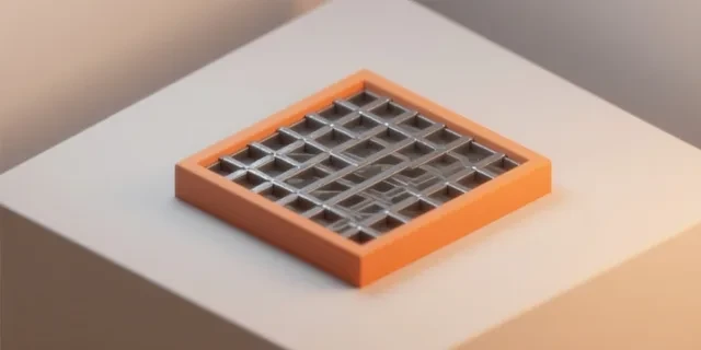 Metal Izgara / Kafes hesaplama aracı — izometrik 3D illüstrasyon