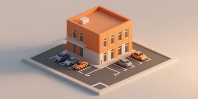 Otopark İhtiyacı hesaplama aracı — izometrik 3D illüstrasyon