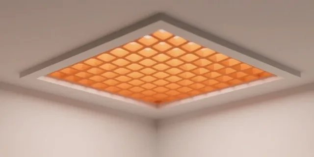 Petek (Hücreli) Tavan hesaplama aracı — izometrik 3D illüstrasyon