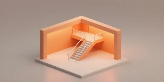 Eğimli Rampa hesaplama aracı — izometrik 3D illüstrasyon