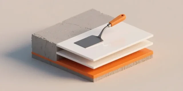 Saten Alçı hesaplama aracı — izometrik 3D illüstrasyon