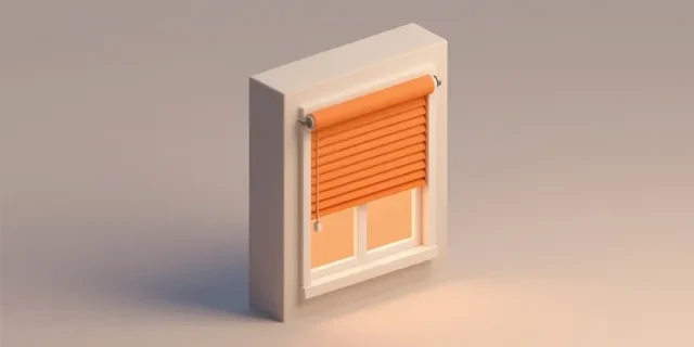 Stor / Zebra Perde Ölçüsü hesaplama aracı — izometrik 3D illüstrasyon