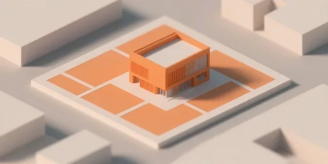 TAKS / KAKS / Emsal hesaplama aracı — izometrik 3D illüstrasyon