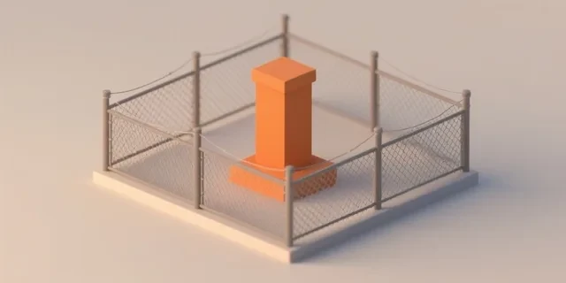 Tel Çit (Direkli) hesaplama aracı — izometrik 3D illüstrasyon