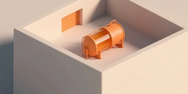 Yatık Tank (Kısmi Sıvı) hesaplama aracı — izometrik 3D illüstrasyon