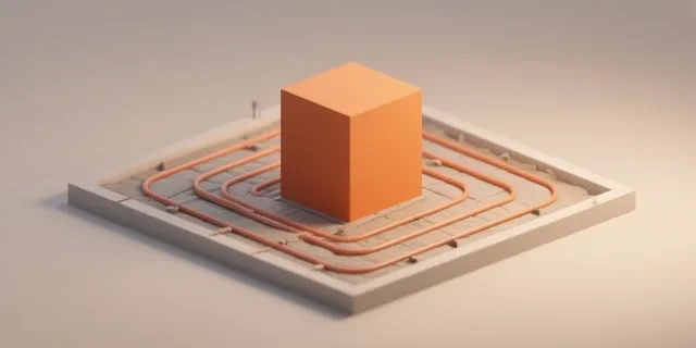 Yerden Isıtma Boru Metrajı hesaplama aracı — izometrik 3D illüstrasyon